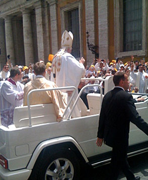 And Pope Benedict XVI has left the building.